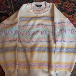 80s Vintage pastel ski sweater